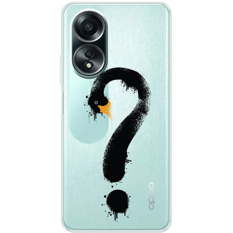 Прозрачный чехол BoxFace OPPO A58 4G Swan question