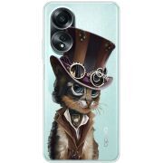 Прозрачный чехол BoxFace OPPO A58 4G Steampunk Cat