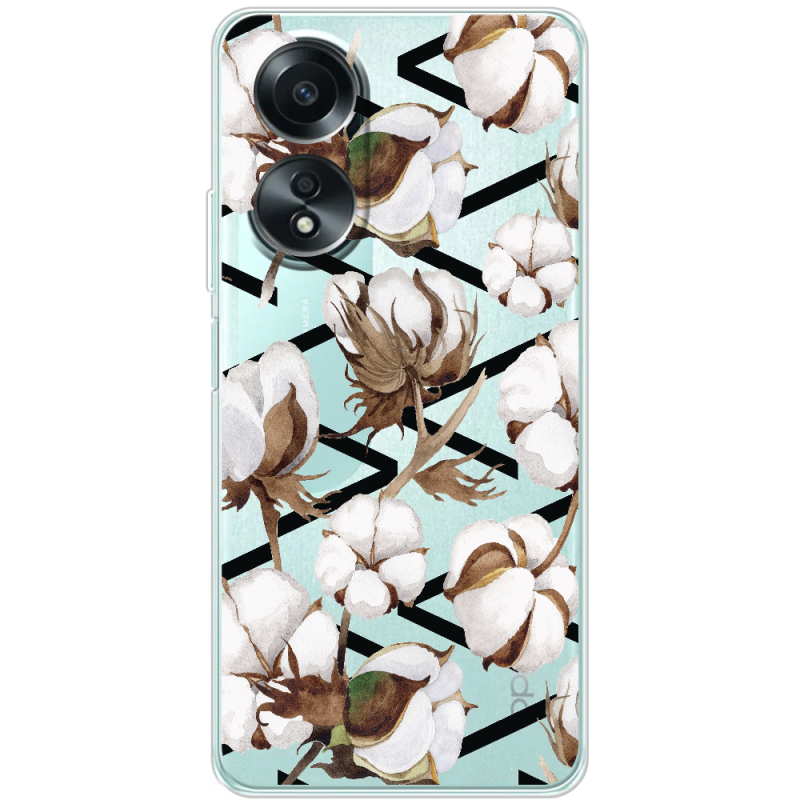 Прозрачный чехол BoxFace OPPO A58 4G Cotton flowers