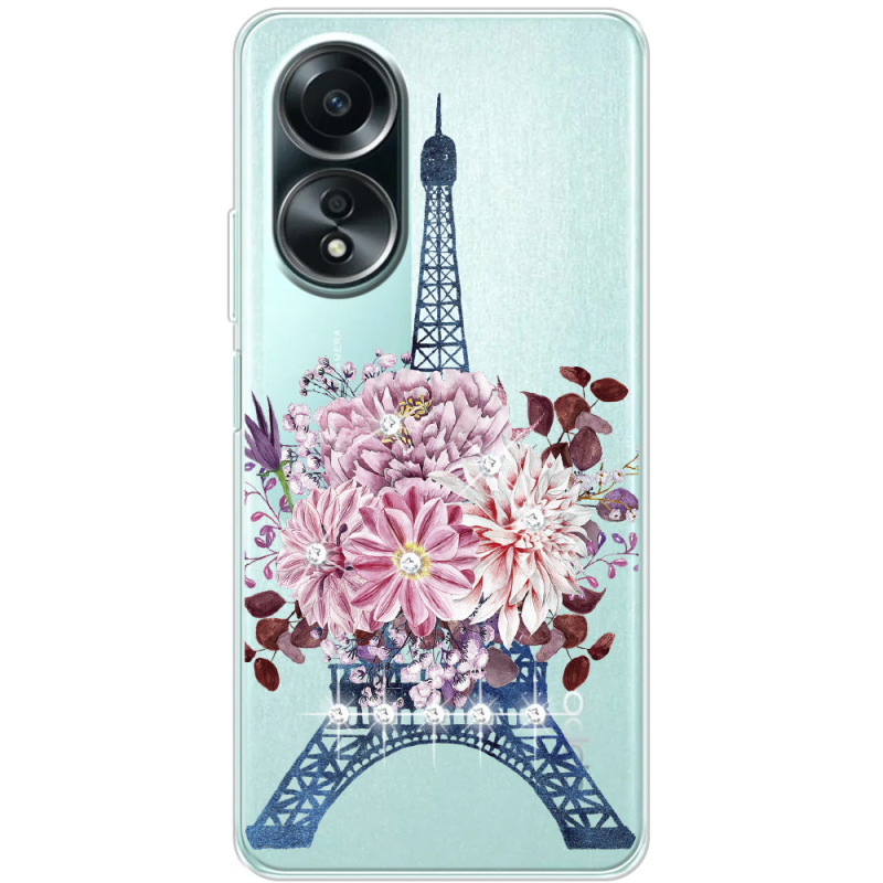 Чехол со стразами OPPO A58 4G Eiffel Tower