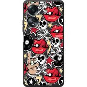 Черный чехол BoxFace OPPO A58 4G Rock Graffiti