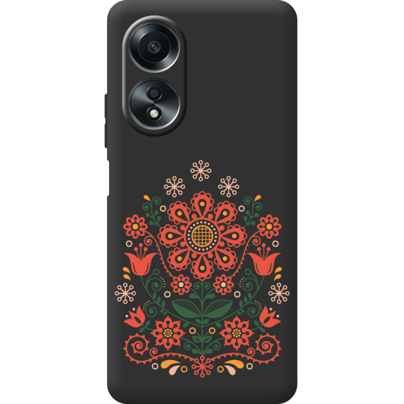 Черный чехол BoxFace OPPO A58 4G Ukrainian Ornament