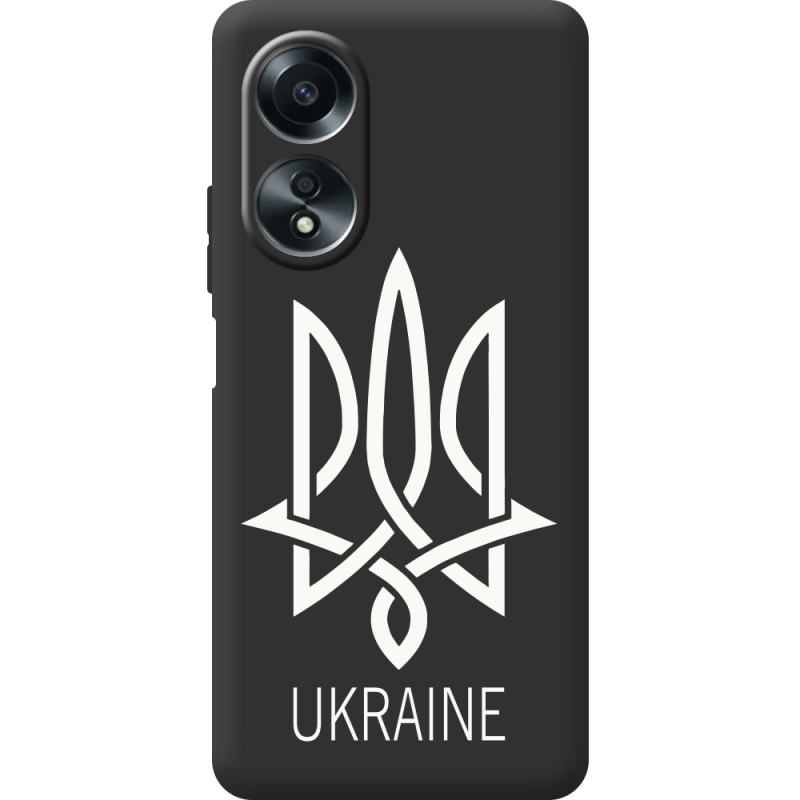 Черный чехол BoxFace OPPO A58 4G Тризуб монограмма ukraine
