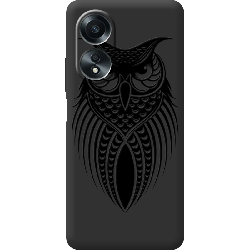 Черный чехол BoxFace OPPO A58 4G Owl