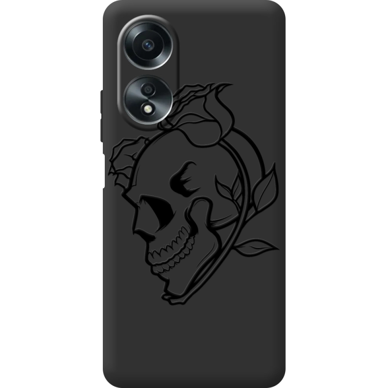 Черный чехол BoxFace OPPO A58 4G Skull and Roses