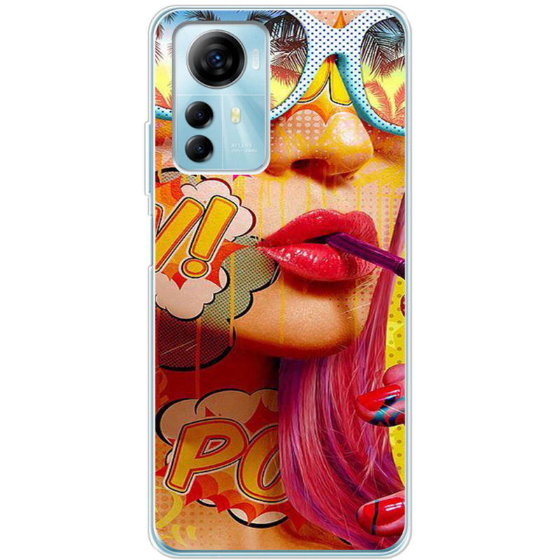 Чехол BoxFace ZTE Blade A72s Yellow Girl Pop Art