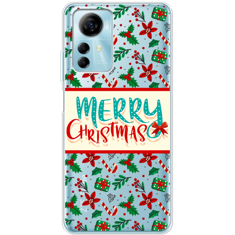 Прозрачный чехол BoxFace ZTE Blade A72s Vintage Christmas Pattern