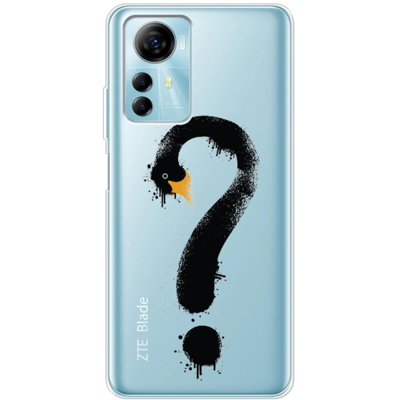 Прозрачный чехол BoxFace ZTE Blade A72s Swan question