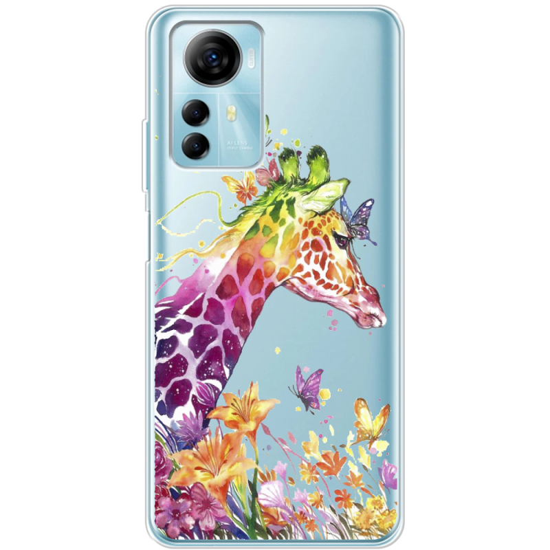 Прозрачный чехол BoxFace ZTE Blade A72s Colorful Giraffe