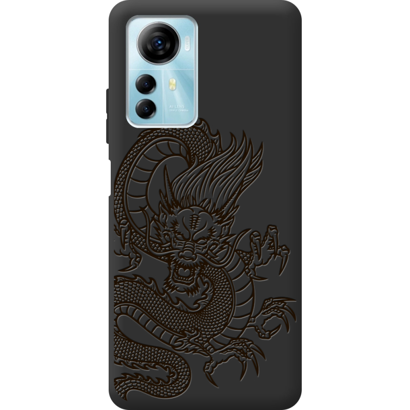 Черный чехол BoxFace ZTE Blade A72s Chinese Dragon