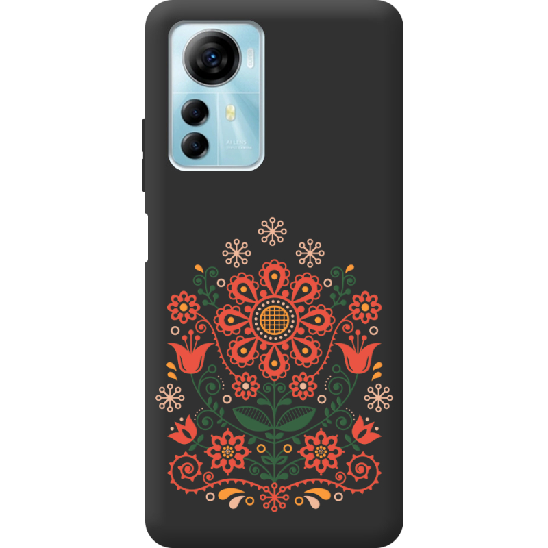 Черный чехол BoxFace ZTE Blade A72s Ukrainian Ornament