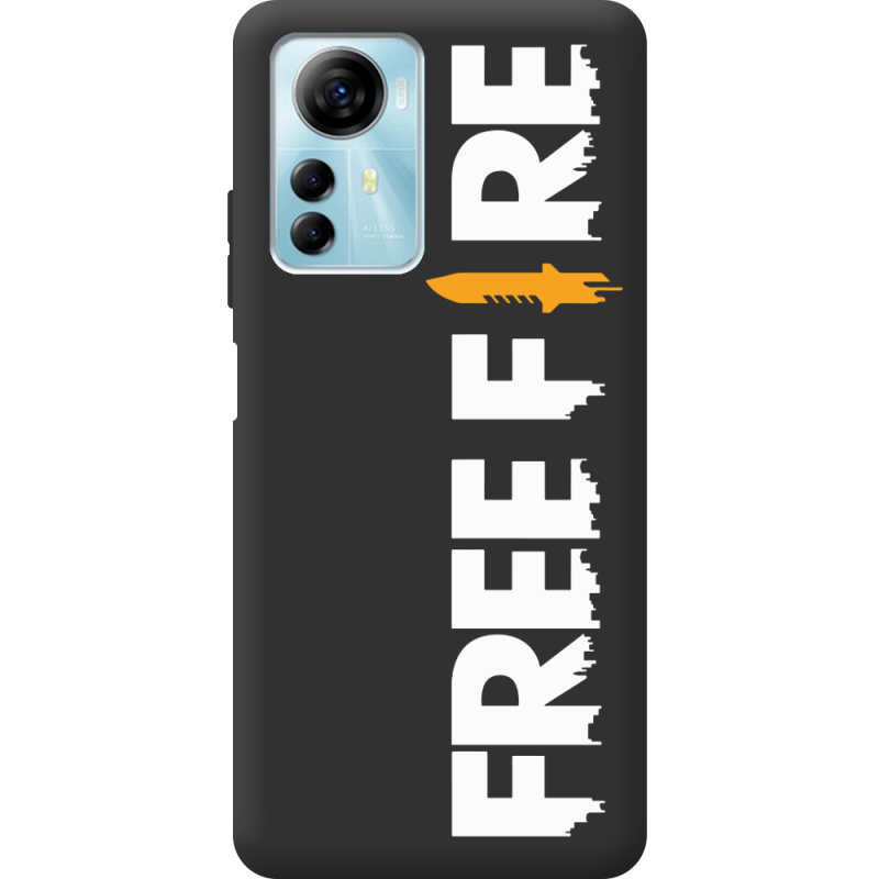 Черный чехол BoxFace ZTE Blade A72s Free Fire White Logo