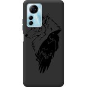 Черный чехол BoxFace ZTE Blade A72s Wolf and Raven