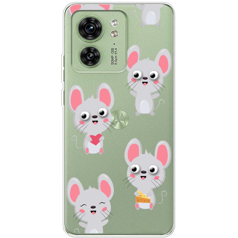 Прозрачный чехол BoxFace Motorola Edge 40 с 3D-глазками Mouse