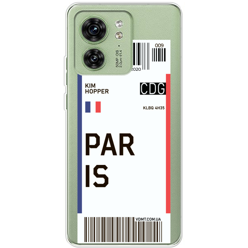 Прозрачный чехол BoxFace Motorola Edge 40 Ticket Paris