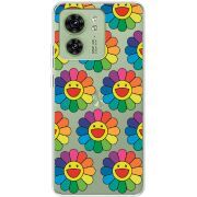 Прозрачный чехол BoxFace Motorola Edge 40 Hippie Flowers