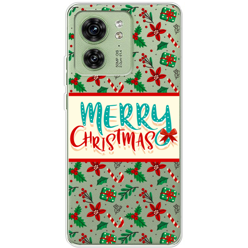 Прозрачный чехол BoxFace Motorola Edge 40 Vintage Christmas Pattern