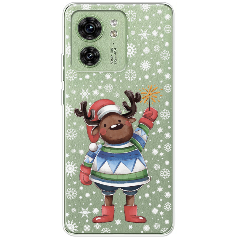 Прозрачный чехол BoxFace Motorola Edge 40 Christmas Deer with Snow