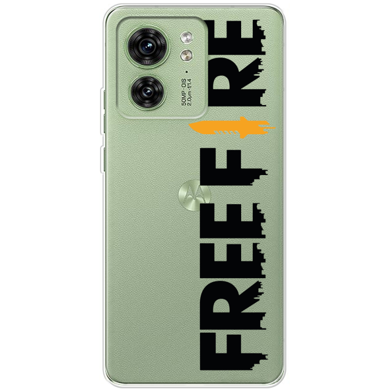 Прозрачный чехол BoxFace Motorola Edge 40 Free Fire Black Logo