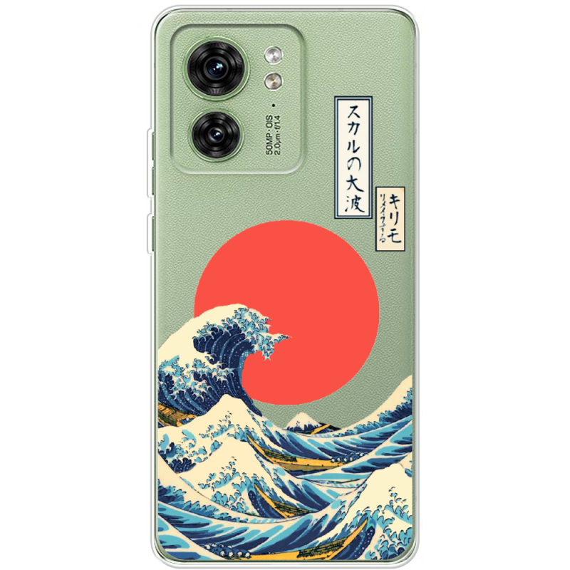 Прозрачный чехол BoxFace Motorola Edge 40 Большая волна в Канагаве