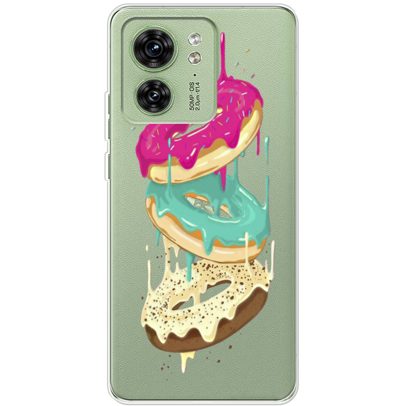 Прозрачный чехол BoxFace Motorola Edge 40 Donuts