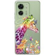 Прозрачный чехол BoxFace Motorola Edge 40 Colorful Giraffe