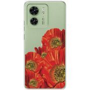 Прозрачный чехол BoxFace Motorola Edge 40 Red Poppies