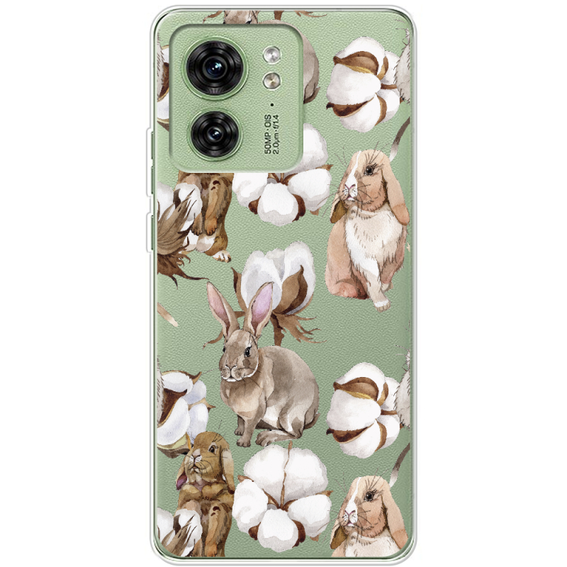 Прозрачный чехол BoxFace Motorola Edge 40 Cotton and Rabbits