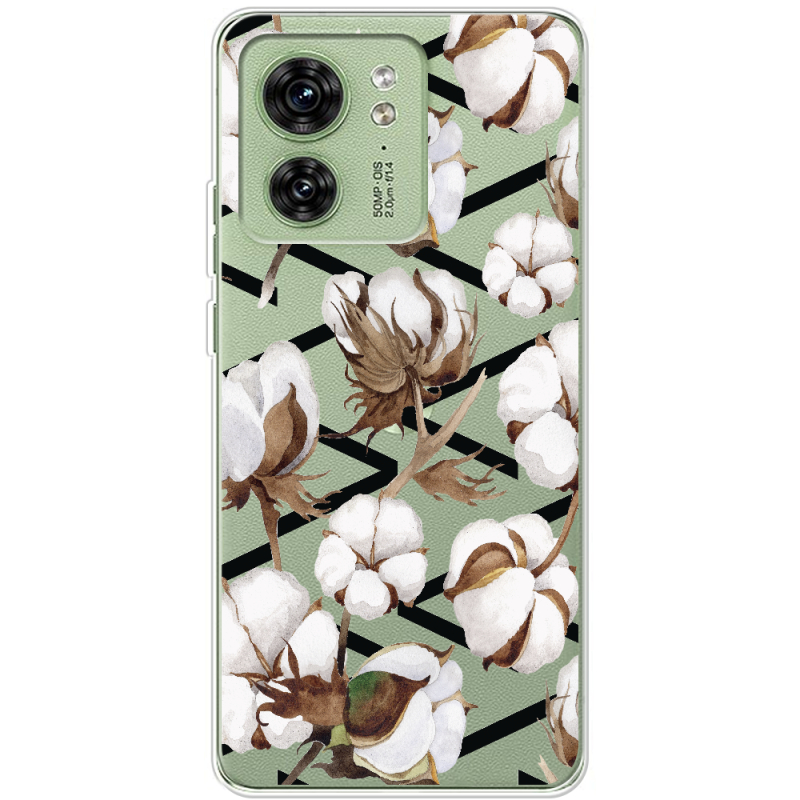 Прозрачный чехол BoxFace Motorola Edge 40 Cotton flowers