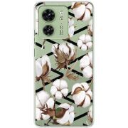 Прозрачный чехол BoxFace Motorola Edge 40 Cotton flowers