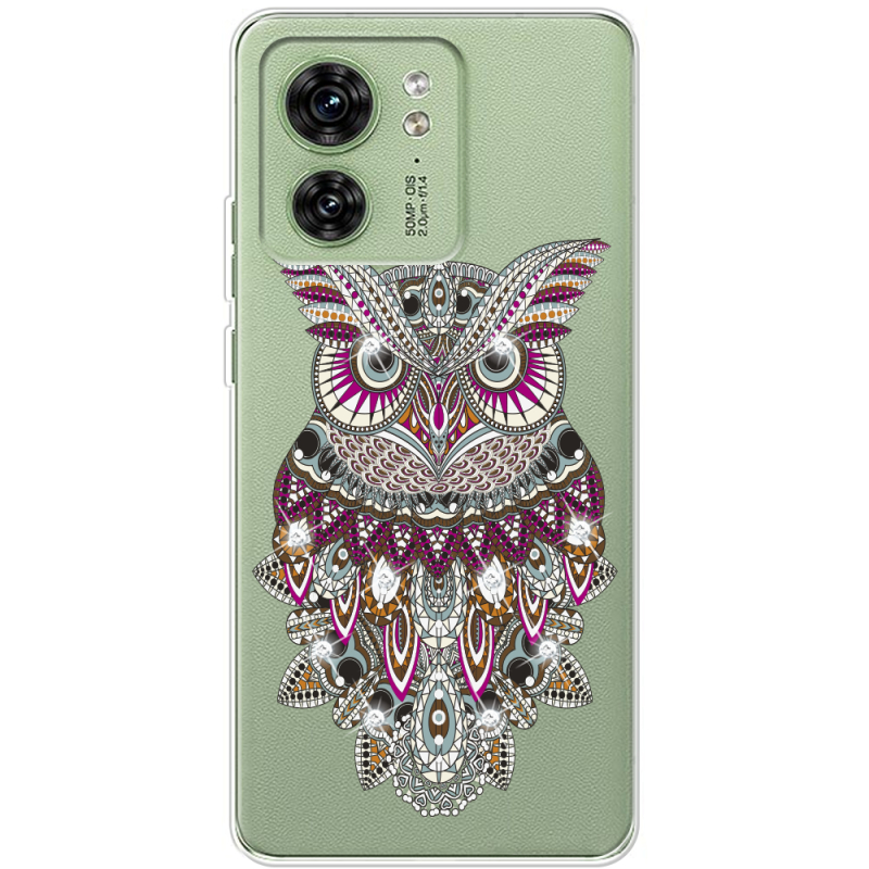 Чехол со стразами Motorola Edge 40 Owl