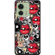 Черный чехол BoxFace Motorola Edge 40 Rock Graffiti