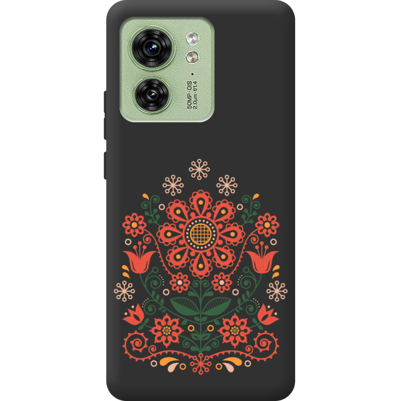 Черный чехол BoxFace Motorola Edge 40 Ukrainian Ornament