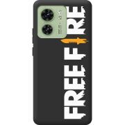 Черный чехол BoxFace Motorola Edge 40 Free Fire White Logo