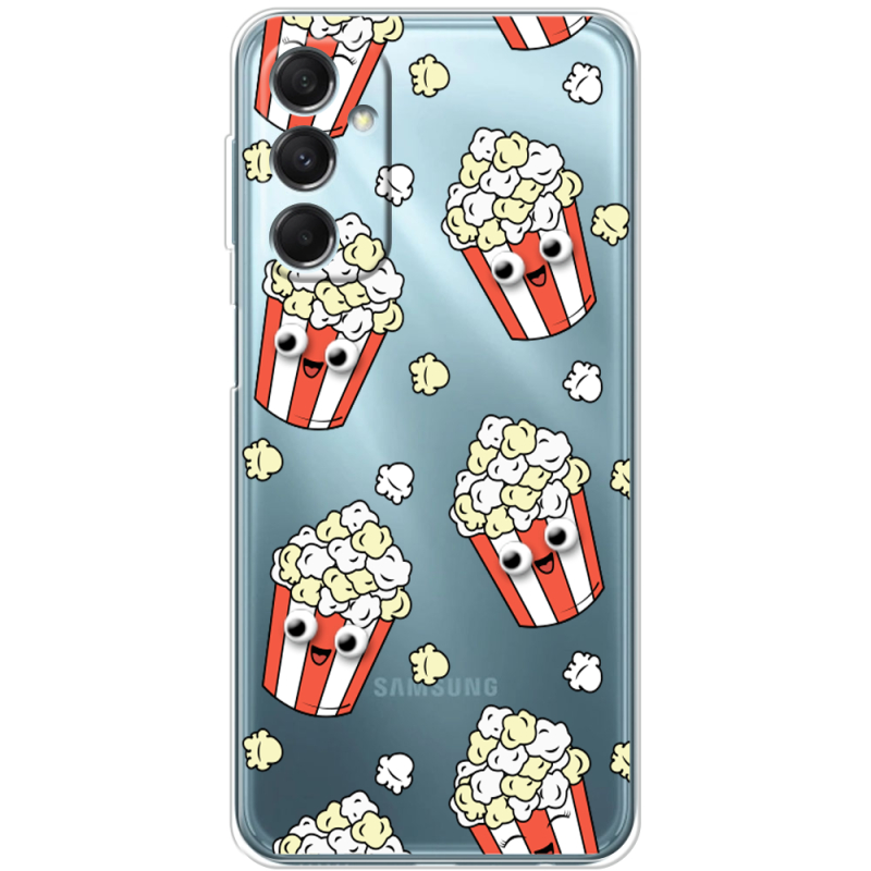 Прозрачный чехол BoxFace Samsung Galaxy M34 5G (M346) с 3D-глазками Popcorn