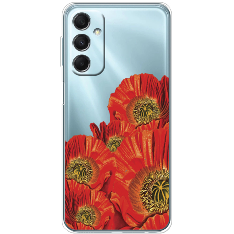 Прозрачный чехол BoxFace Samsung Galaxy M34 5G (M346) Red Poppies