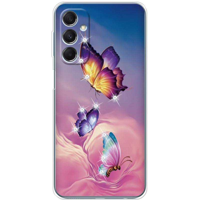 Чехол со стразами Samsung Galaxy M34 5G (M346) Butterflies