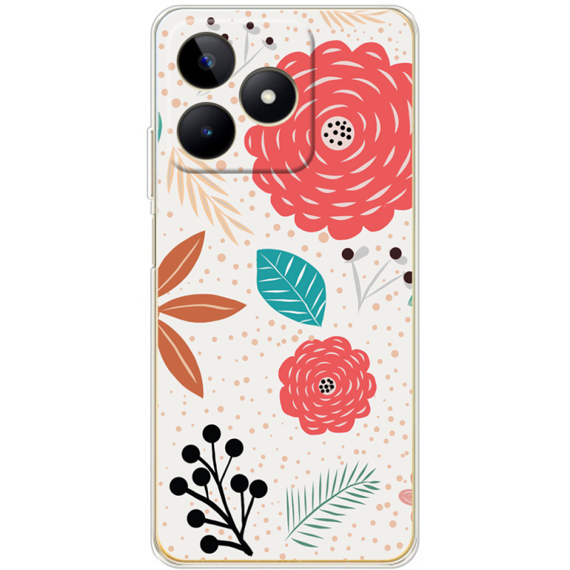 Чехол BoxFace Realme C53 Line Flowers