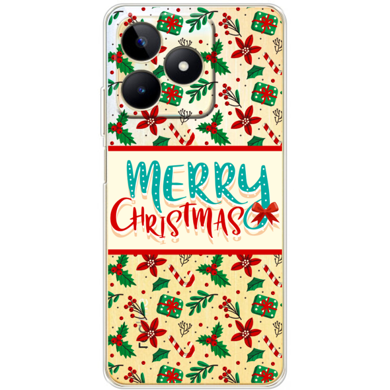 Прозрачный чехол BoxFace Realme C53 Vintage Christmas Pattern