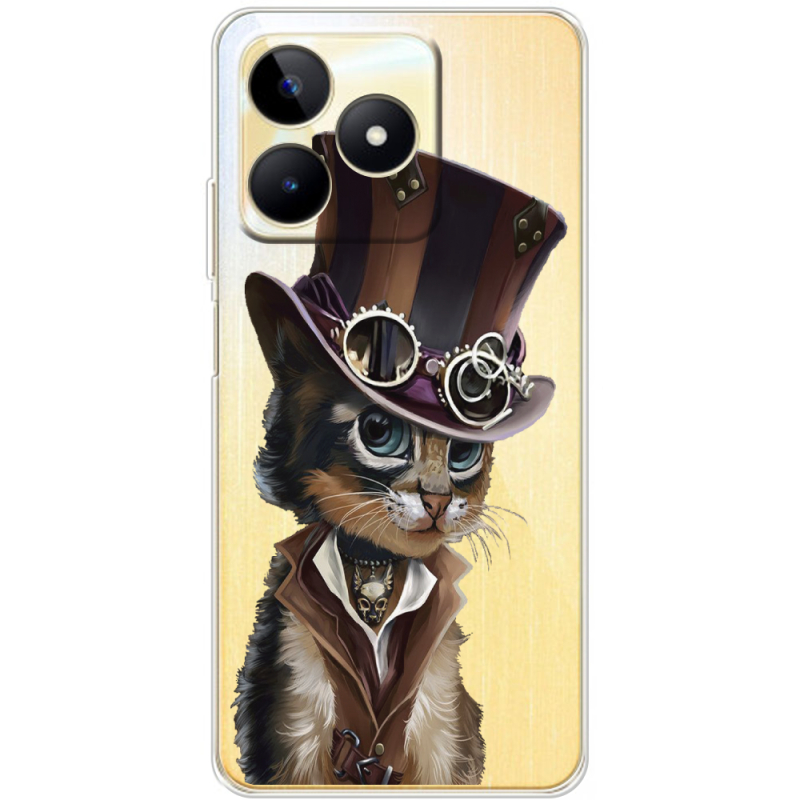 Прозрачный чехол BoxFace Realme C53 Steampunk Cat