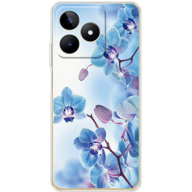 Чехол со стразами Realme C53 Orchids