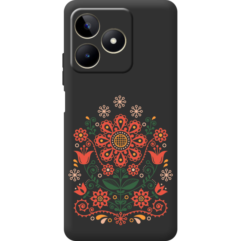 Черный чехол BoxFace Realme C53 Ukrainian Ornament