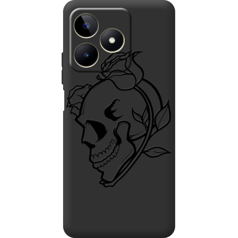 Черный чехол BoxFace Realme C53 Skull and Roses