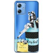 Прозрачный чехол BoxFace Motorola G54 5G City Girl