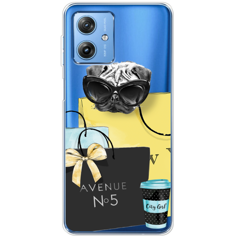 Прозрачный чехол BoxFace Motorola G54 5G Fashion Pug