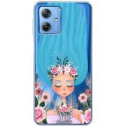 Прозрачный чехол BoxFace Motorola G54 5G Blue Hair