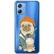 Прозрачный чехол BoxFace Motorola G54 5G Dog Coffeeman