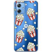 Прозрачный чехол BoxFace Motorola G54 5G с 3D-глазками Popcorn