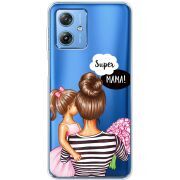 Прозрачный чехол BoxFace Motorola G54 5G Super Mama and Daughter