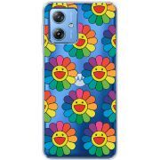 Прозрачный чехол BoxFace Motorola G54 5G Hippie Flowers